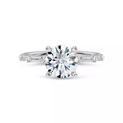 Starlight Spaced Hidden Halo Engagement Ring