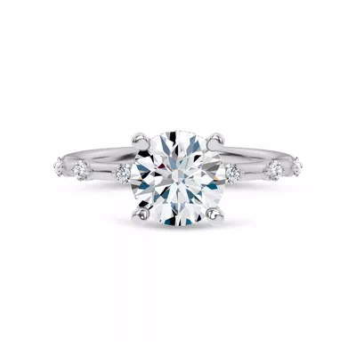 Starlight Spaced Hidden Halo Engagement Ring