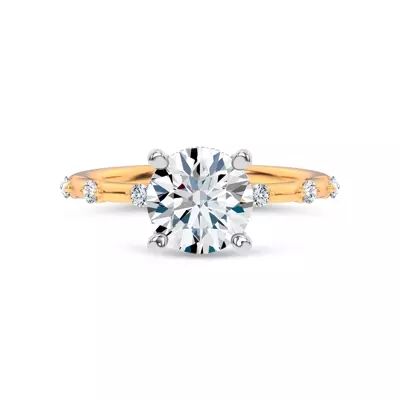 Starlight Spaced Hidden Halo Engagement Ring
