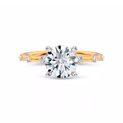 Starlight Spaced Hidden Halo Engagement Ring