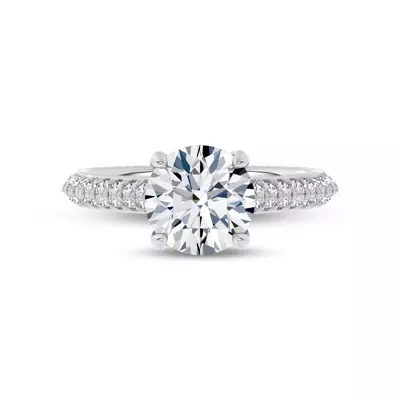 Vive Knife-Edge Pavé Engagement Ring by Christian Siriano