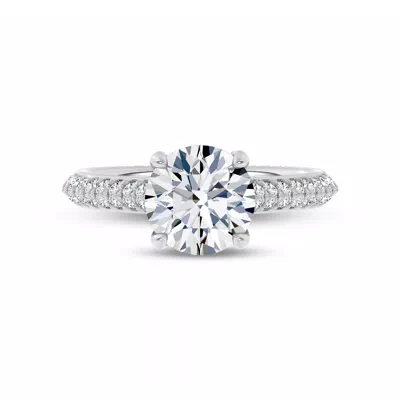 Vive Knife-Edge Pavé Engagement Ring by Christian Siriano