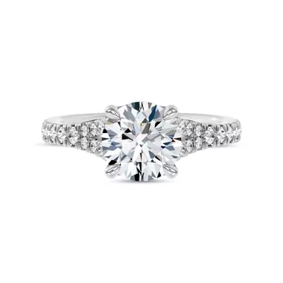 Classic Cutaway Lab Pavé Engagement Ring by Christian Siriano
