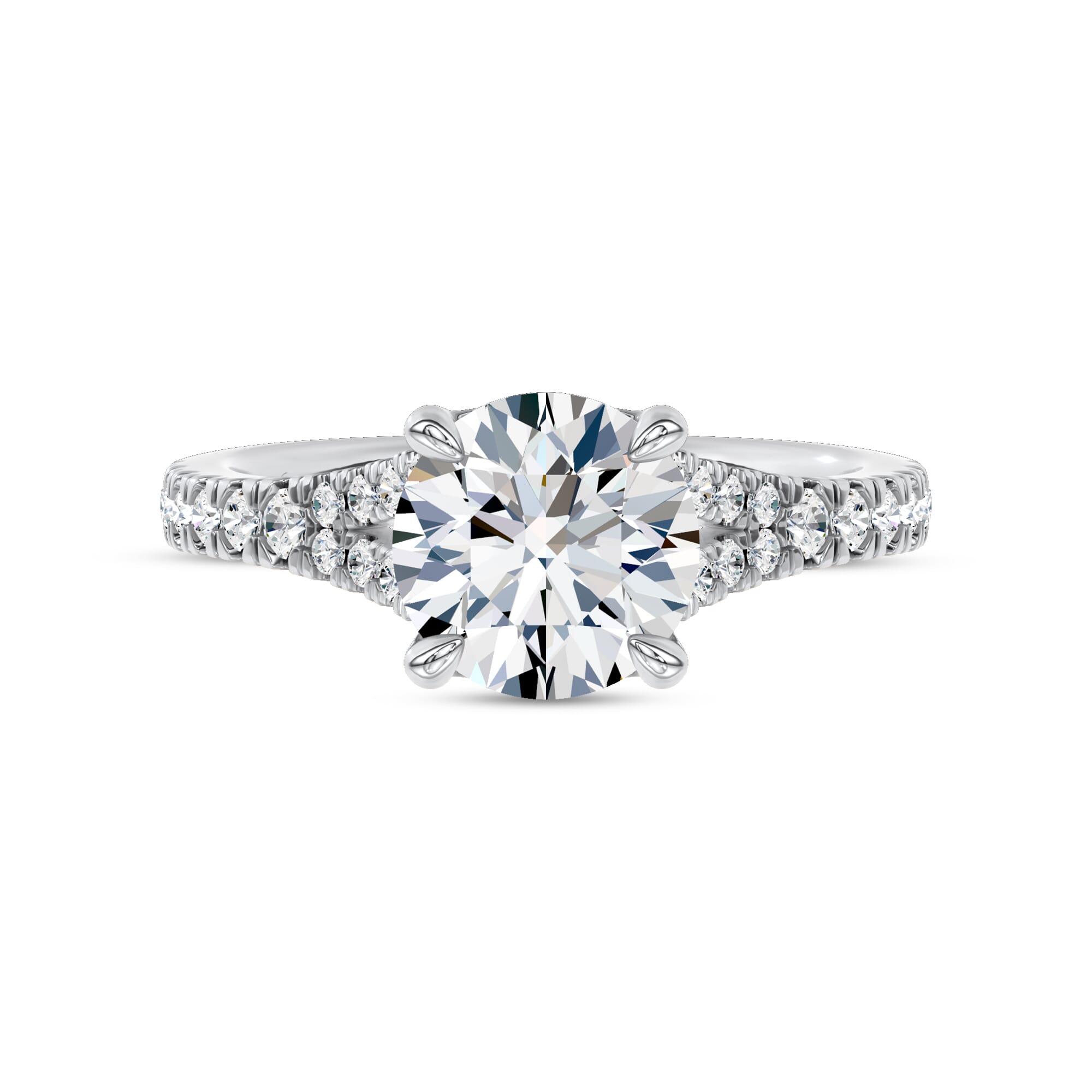 Classic Cutaway Lab Pavé Engagement Ring by Christian Siriano