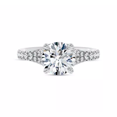 Classic Cutaway Lab Pavé Engagement Ring by Christian Siriano