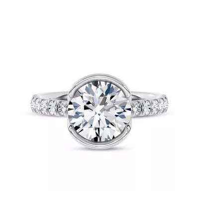 Duet Bezel Lab Engagement Ring by Christian Siriano