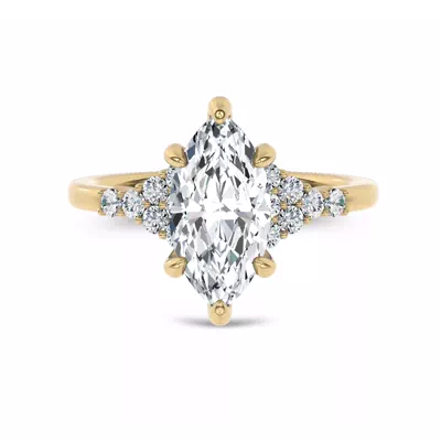 Dorian Cluster Lab Engagement Ring