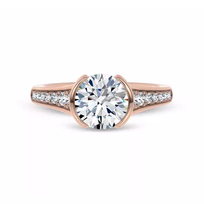 Jenna Half Bezel Pavé Engagement Ring