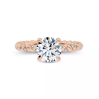 Dorza Twisted Pavé Hidden Halo Engagement Ring