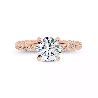 Dorza Twisted Pavé Hidden Halo Engagement Ring