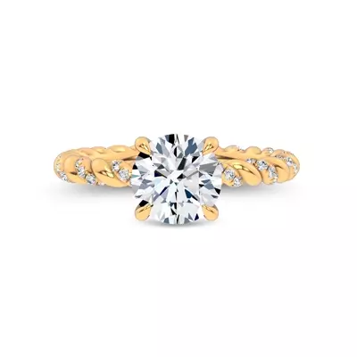 Dorza Twisted Pavé Hidden Halo Engagement Ring