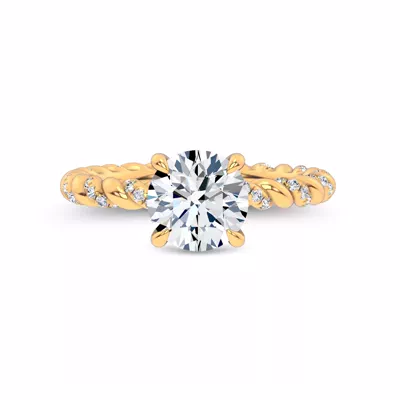 Dorza Twisted Pavé Hidden Halo Engagement Ring
