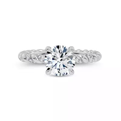Dorza Twisted Pavé Hidden Halo Engagement Ring