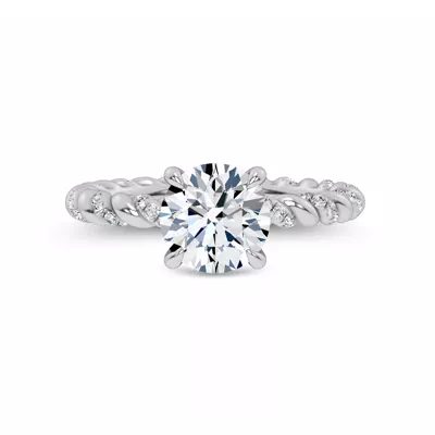 Dorza Twisted Pavé Hidden Halo Engagement Ring