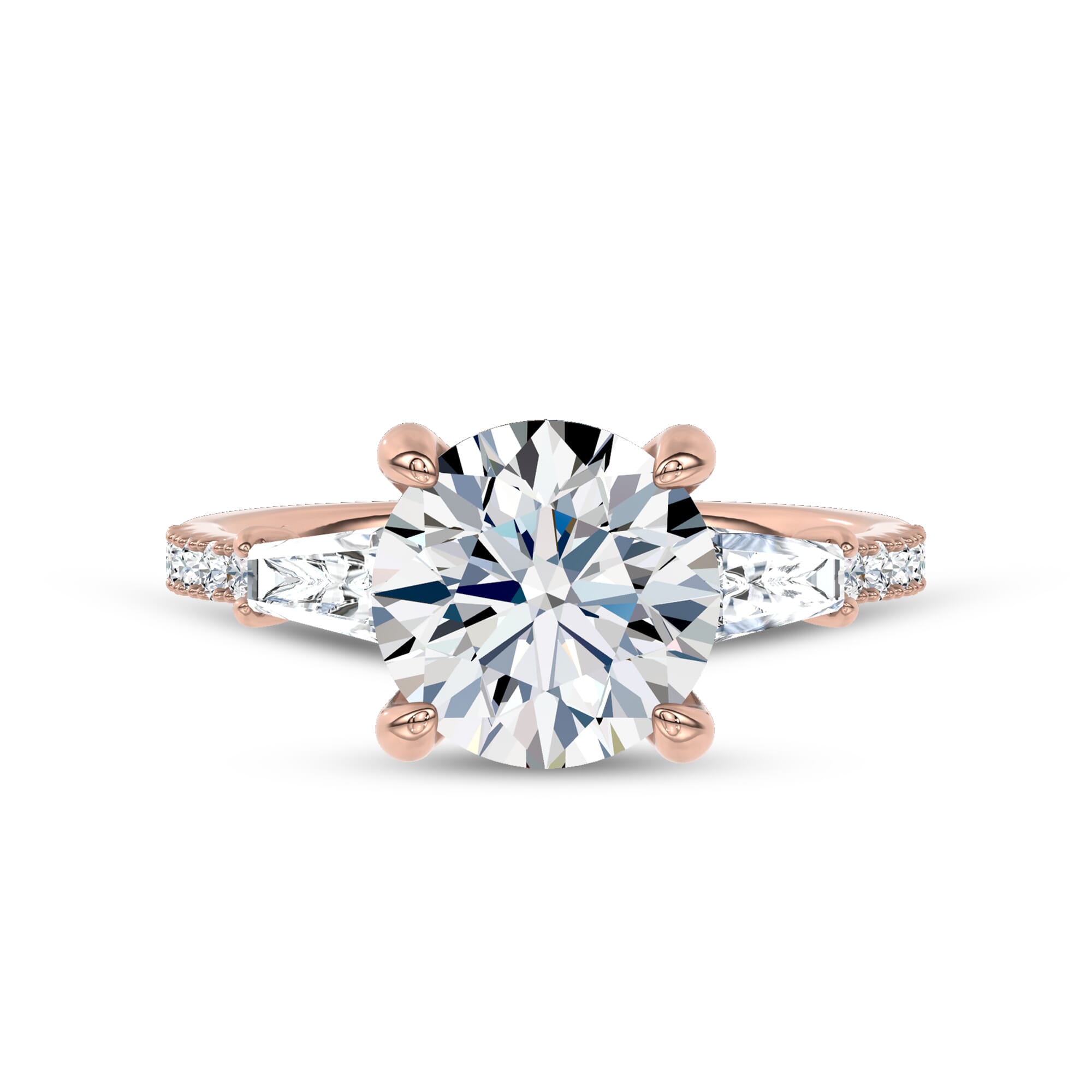Celestine Tapered Baguette Lab Engagement Ring by Christian Siriano