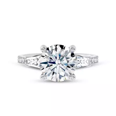 Celestine Tapered Baguette Lab Engagement Ring by Christian Siriano