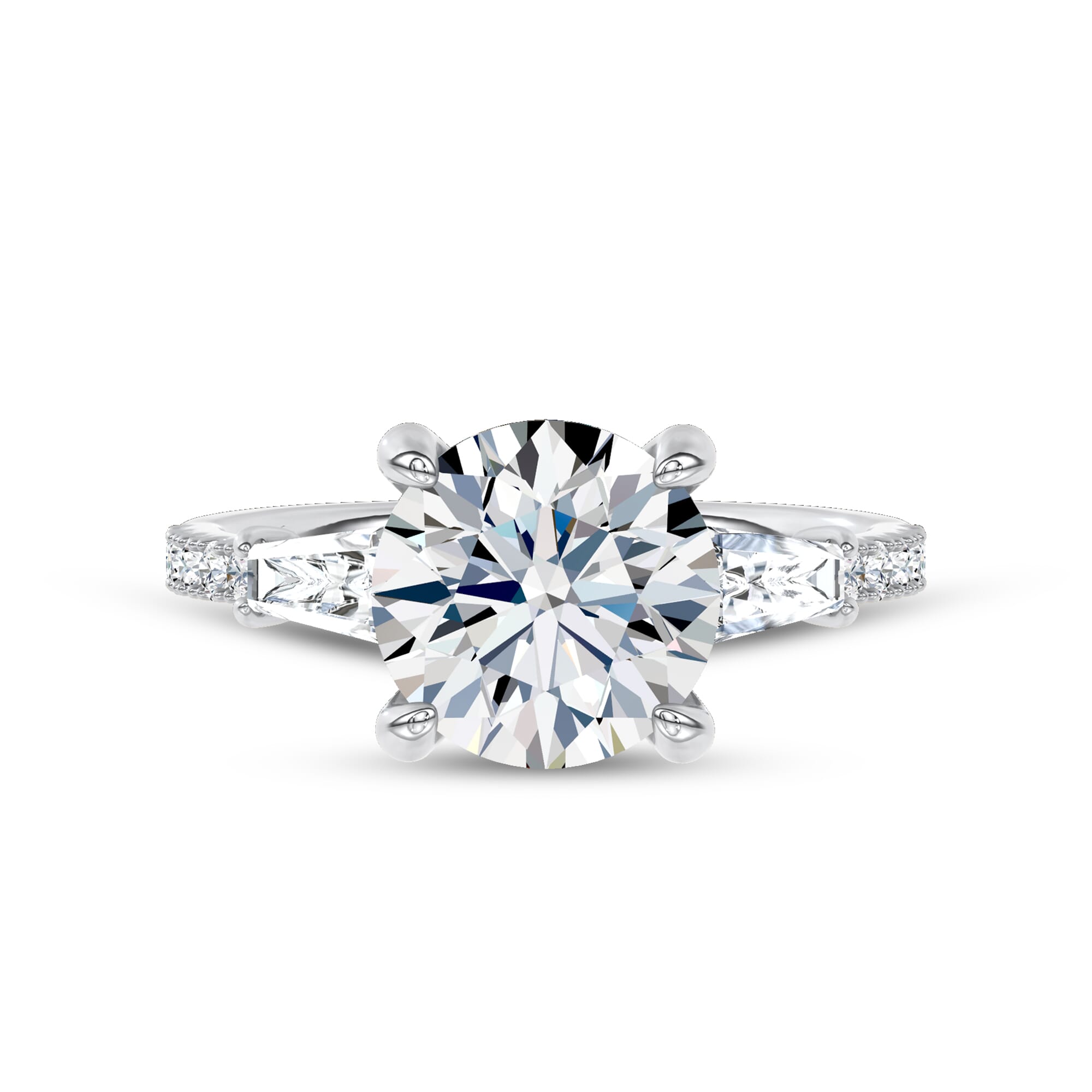 Celestine Tapered Baguette Lab Engagement Ring by Christian Siriano