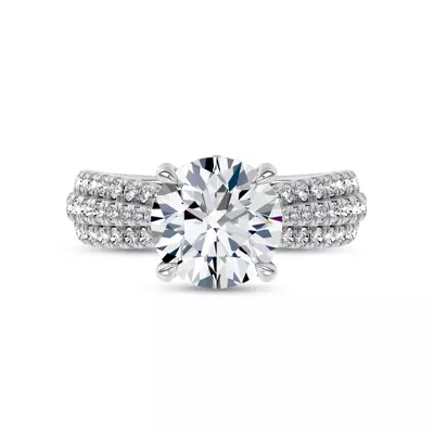 Serenade Petal Pavé Lab Engagement Ring by Christian Siriano