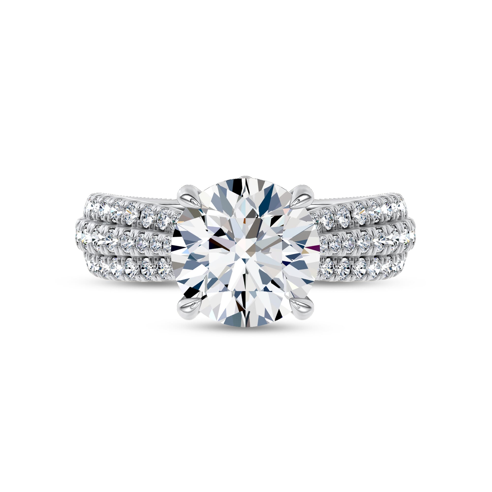 Serenade Petal Pavé Lab Engagement Ring by Christian Siriano