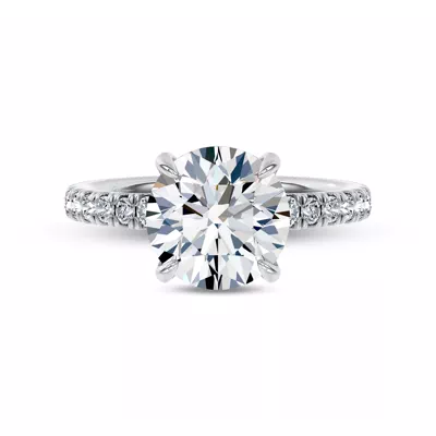 Gilded Glow Pavé Lab Engagement Ring by Christian Siriano