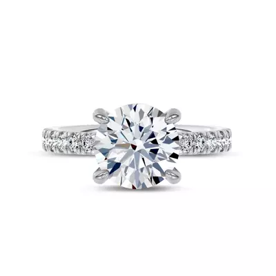 Moonlit Veil Pavé Lab Engagement Ring by Christian Siriano