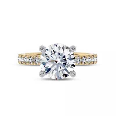 Moonlit Veil Pavé Lab Engagement Ring by Christian Siriano
