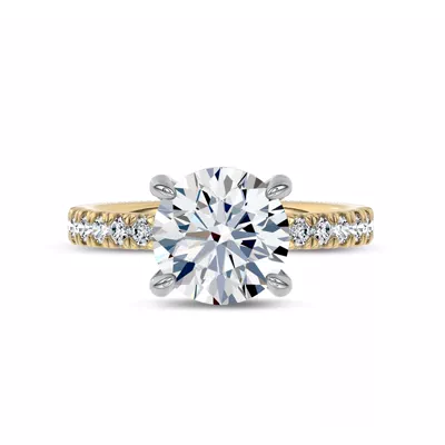 Moonlit Veil Pavé Lab Engagement Ring by Christian Siriano