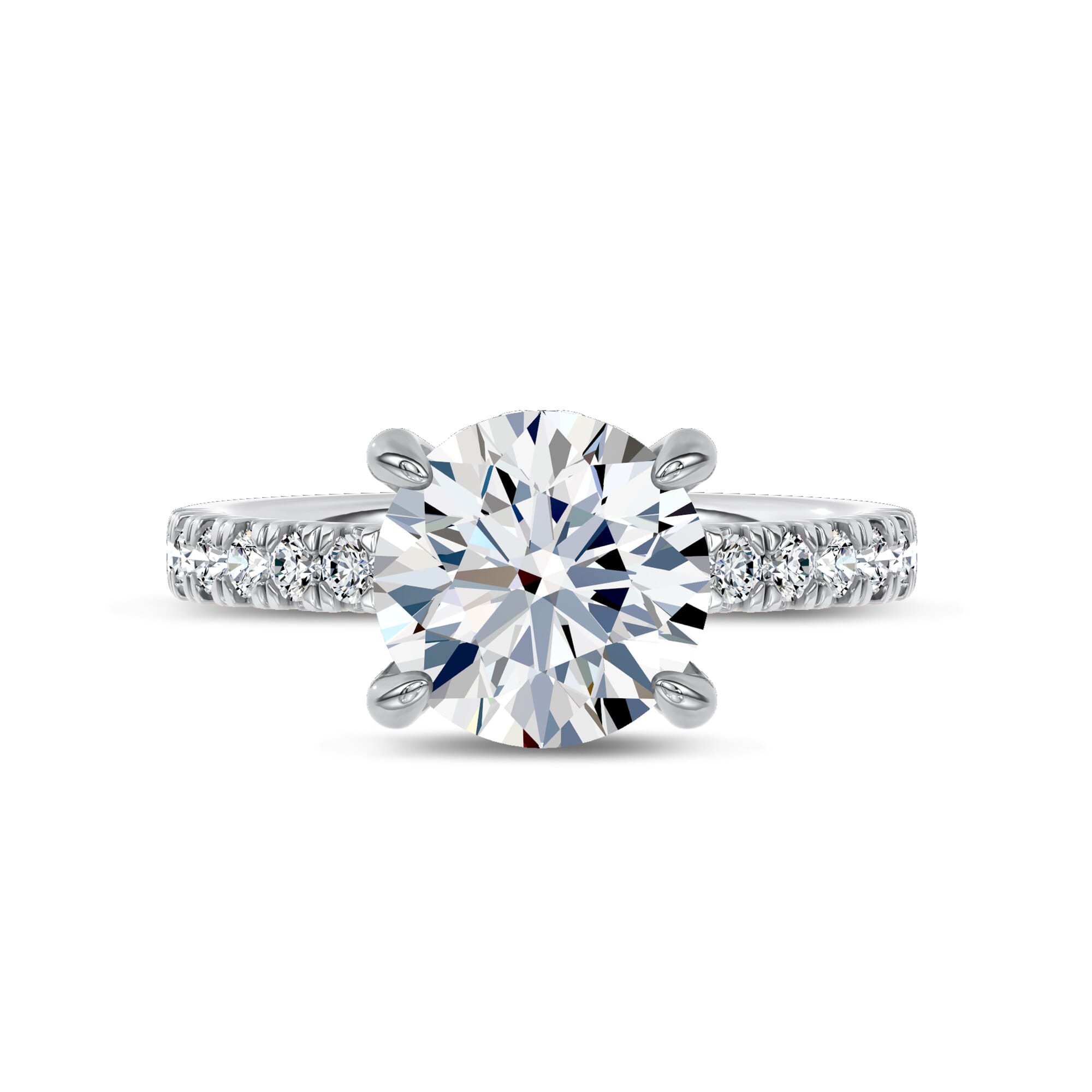 Moonlit Veil Pavé Lab Engagement Ring by Christian Siriano