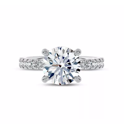 Moonlit Veil Pavé Lab Engagement Ring by Christian Siriano