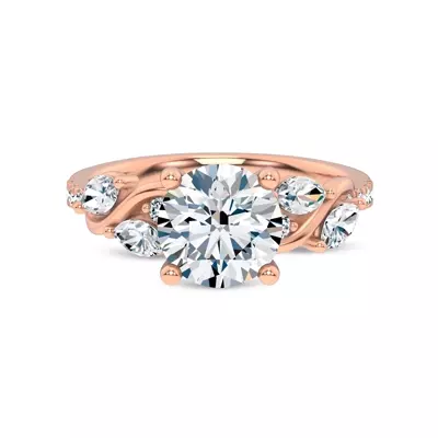 Hayden Curved Vine Lab Engagement Ring