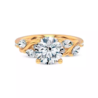 Hayden Curved Vine Lab Engagement Ring