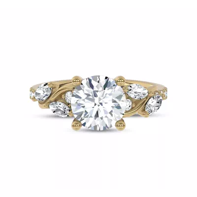 Hayden Curved Vine Lab Engagement Ring