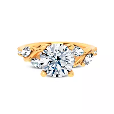 Hayden Curved Vine Diamond Engagement Ring