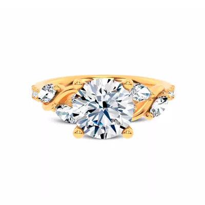 Hayden Curved Vine Diamond Engagement Ring