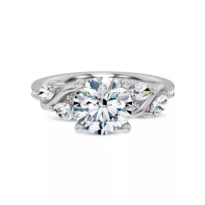 Hayden Curved Vine Lab Engagement Ring