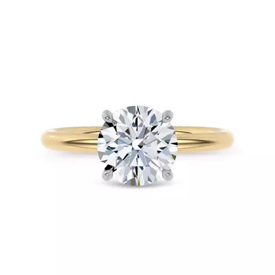 Sculpted C-Prong Solitaire Engagement Ring by Christian Siriano