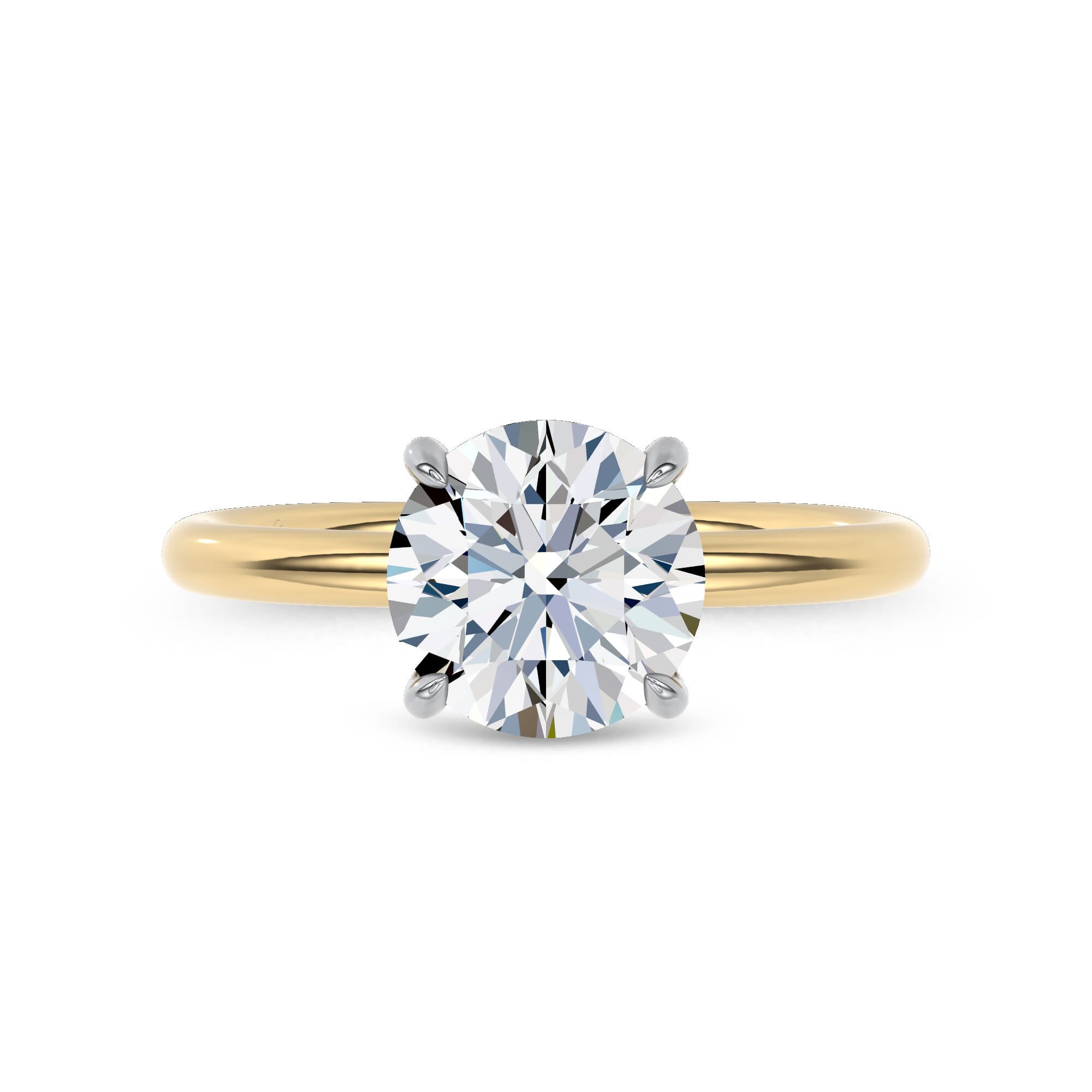 Sculpted C-Prong Solitaire Engagement Ring by Christian Siriano