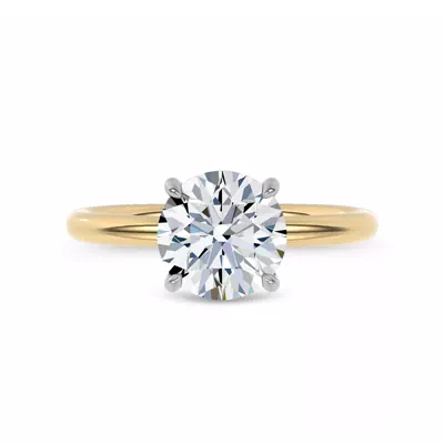 Sculpted C-Prong Solitaire Engagement Ring by Christian Siriano