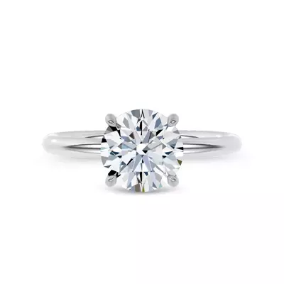 Sculpted C-Prong Solitaire Engagement Ring by Christian Siriano