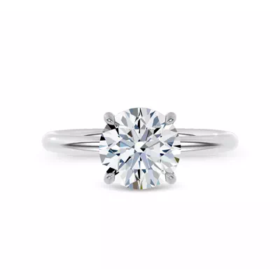 Sculpted C-Prong Solitaire Engagement Ring by Christian Siriano