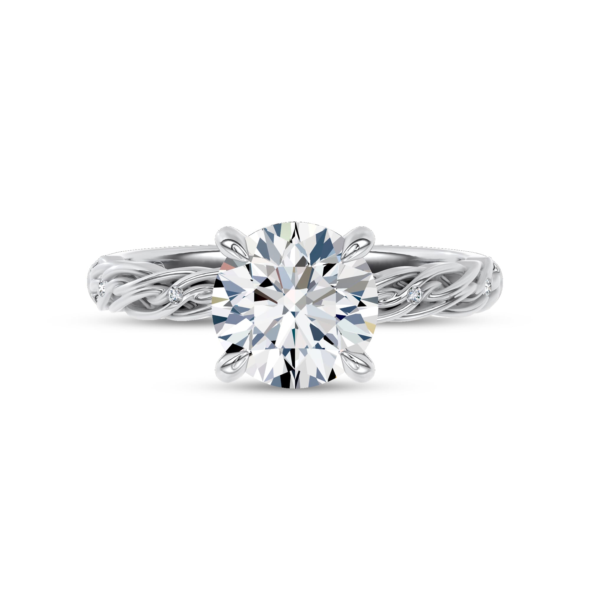 Woven Love Pavé Lab Engagement Ring by Christian Siriano