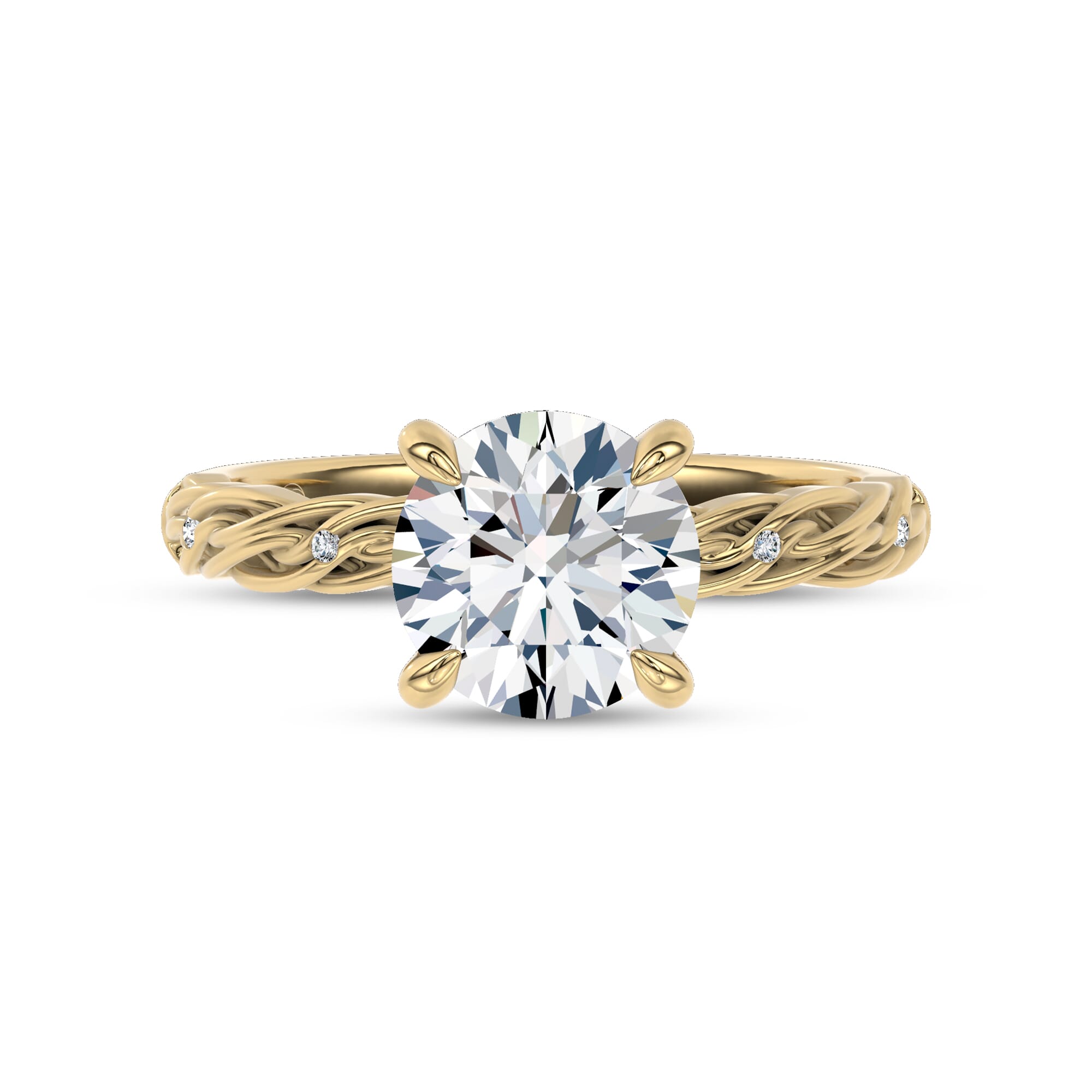 Woven Love Pavé Lab Engagement Ring by Christian Siriano