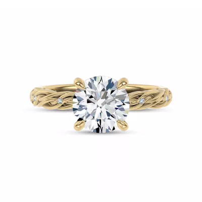 Woven Love Pavé Lab Engagement Ring by Christian Siriano
