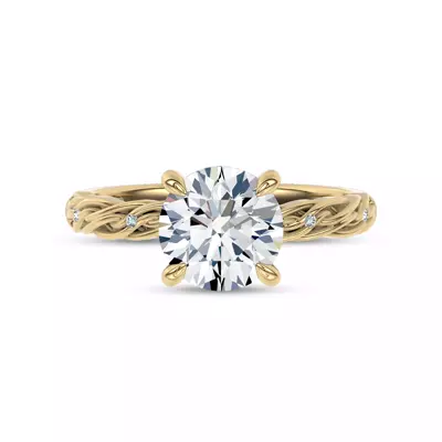 Woven Love Pavé Lab Engagement Ring by Christian Siriano
