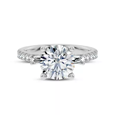 Brenda Tapered Baguette & Pavé Engagement Ring
