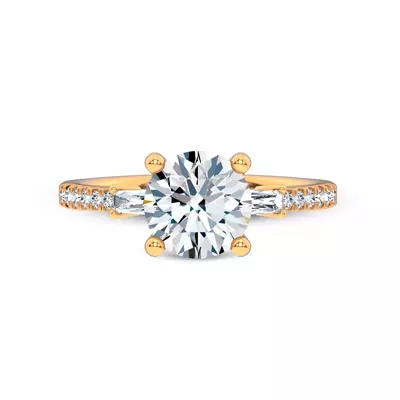 Brenda Tapered Baguette & Pavé Engagement Ring