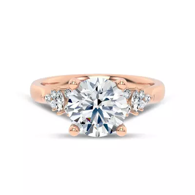 Almita Marquise And Round Diamond Engagement Ring