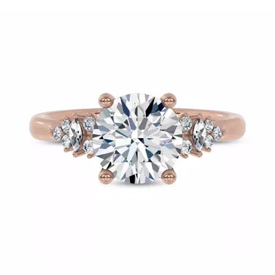 Almita Marquise And Round Diamond Engagement Ring