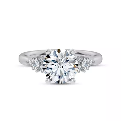 Almita Marquise And Round Diamond Engagement Ring