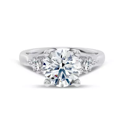 Almita Marquise And Round Diamond Engagement Ring